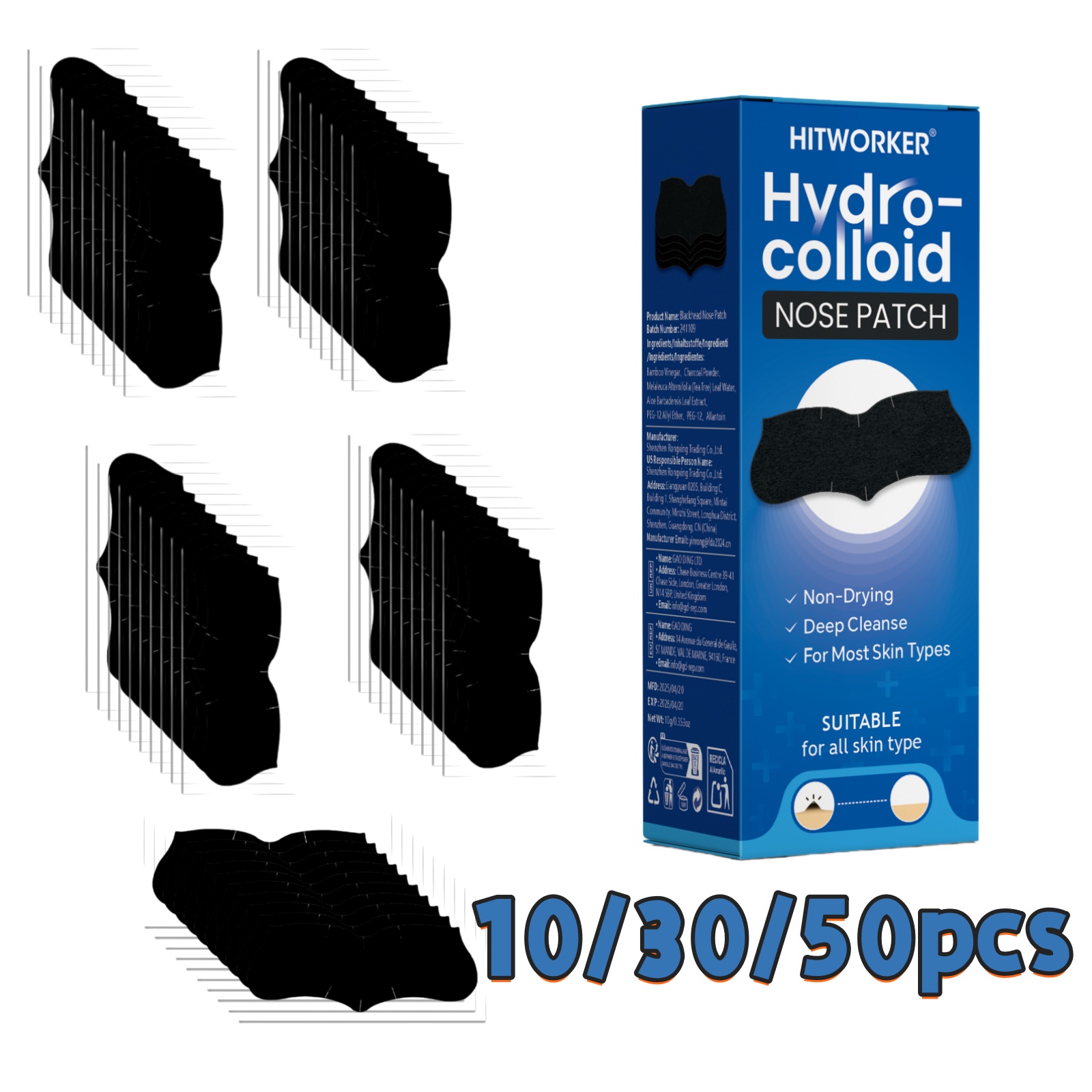 Skincare Glowing - Bandes nasales nettoyantes pour pores 10/30/50